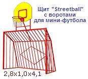 Щит "streetball" большой с воротами для мини-футбола